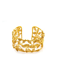 Gentil II - Pulseira com folhas em filigrana – Prata Dourada