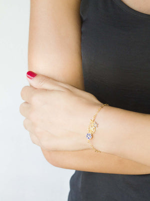 Conjunto Flor de Liz - Colar, Brincos e Pulseira (4336586096699)
