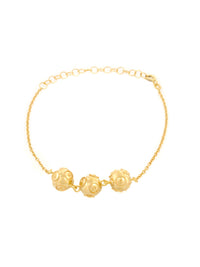 Pulseira 3 contas de Viana – Prata Dourada