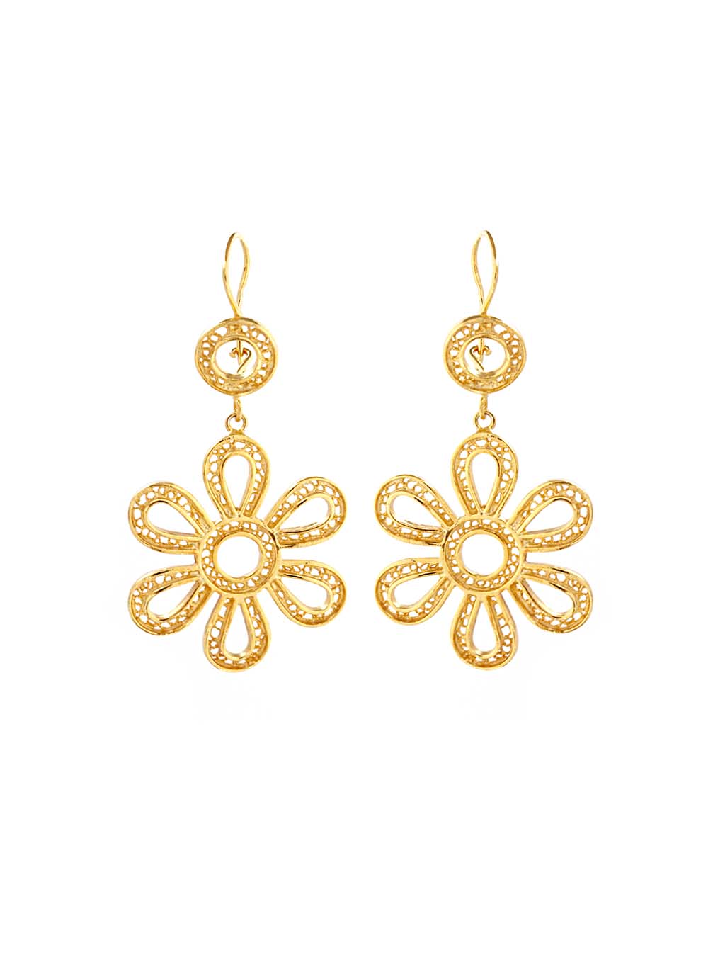 Brincos Flor Círculos em Filigrana (5427369541782)