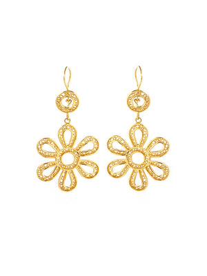 Brincos Flor Círculos em Filigrana (5427369541782)