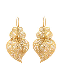 Brincos Coração Clássico 4cm em Ouro 19 Quilates