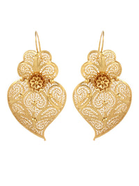 Brincos Coração Clássico 5.5cm em Ouro 19 Quilates