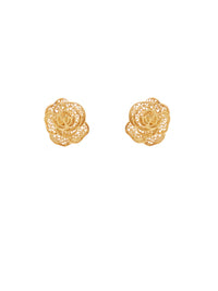 Brincos Rosa em filigrana – Prata Dourada / Ouro 9k / Ouro 19k