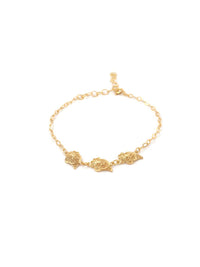 Pulseira 3 Corações – Prata Dourada