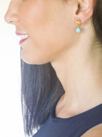 Brincos Conta com Turquesa – Ouro 9k / Ouro 19k