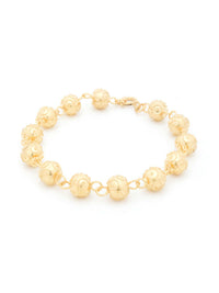 Pulseira Contas de Viana (8mm) – Prata Dourada