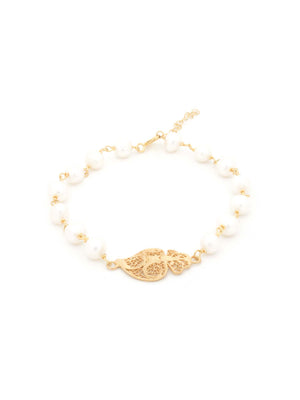 Pulseira Coração e Pérolas (5879946707094)