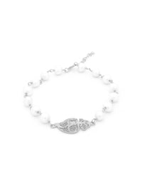 Pulseira Coração e Pérolas – Prata