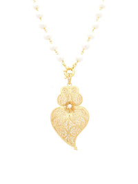 Medalha Tradicional com Pérola 6cm em Prata/Ouro – Prata Dourada