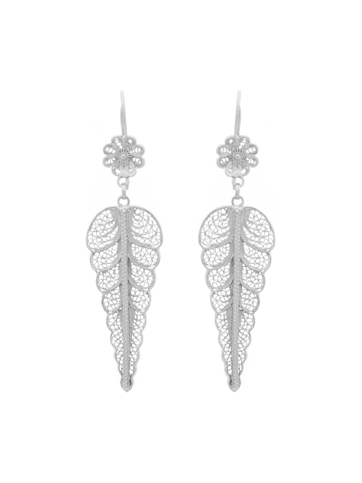 Brincos Folha com Flor (5878977331350)