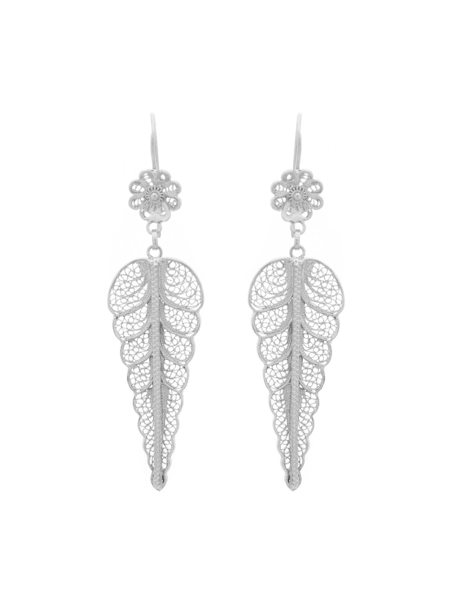 Brincos Folha com Flor (5878977331350)