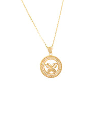 Medalha Redonda Borboleta – Prata Dourada / Ouro 9k / Ouro 19k