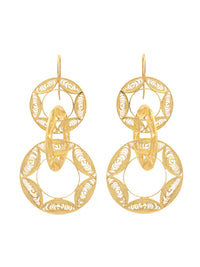 Brincos 3 Argolas Grandes – Prata Dourada