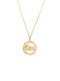 Medalha Bebé com Gravação (Menino/Menina) – Prata Dourada