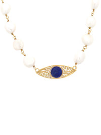 Colar Protetor com pedra Lapis Lazuli (olho turco) – Ouro 9k / Ouro 19k