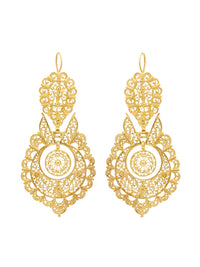 Brincos Rainha Filigrana L – Prata Dourada