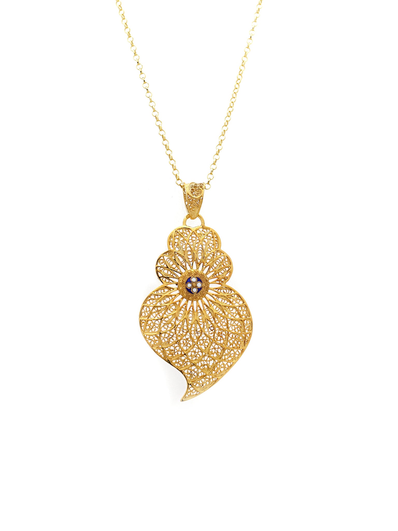 Medalha Coração Centro Esmalte