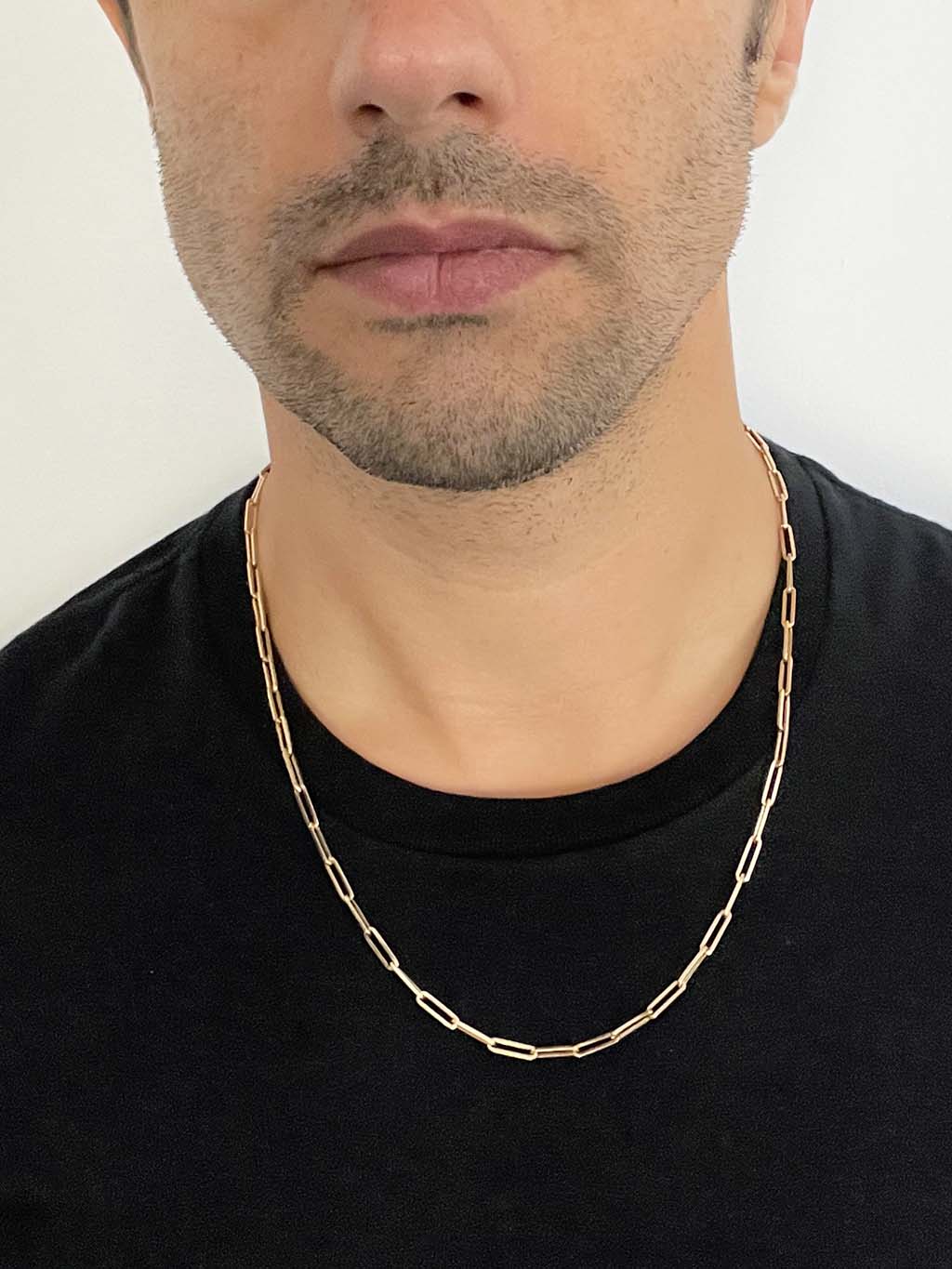 Fio de Homem Cadeado em Ouro 19K (55cm)