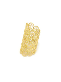 Anel Tiara Filigrana – Prata Dourada