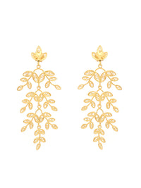 Brincos Folhas Compridos – Prata Dourada / Ouro 9k / Ouro 19k