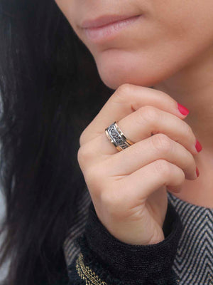 Aliança em Ouro 9k + Prata (1892561748027)