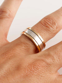 Aliança para Homem em Ouro 9k + Prata