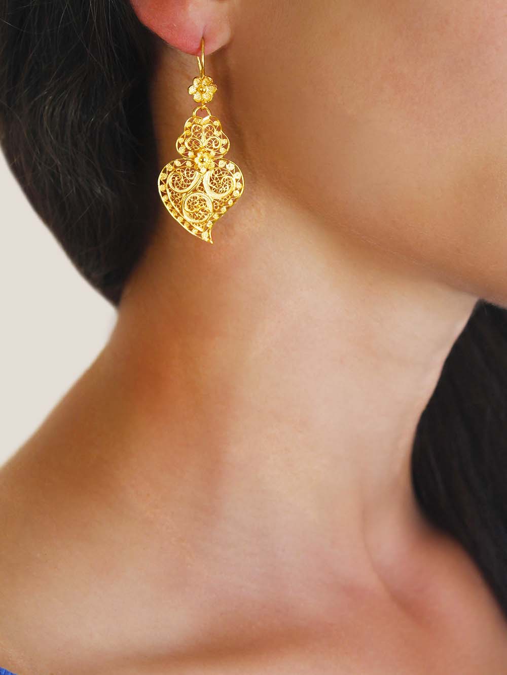 Brincos coração de Viana em filigrana (8882986001)