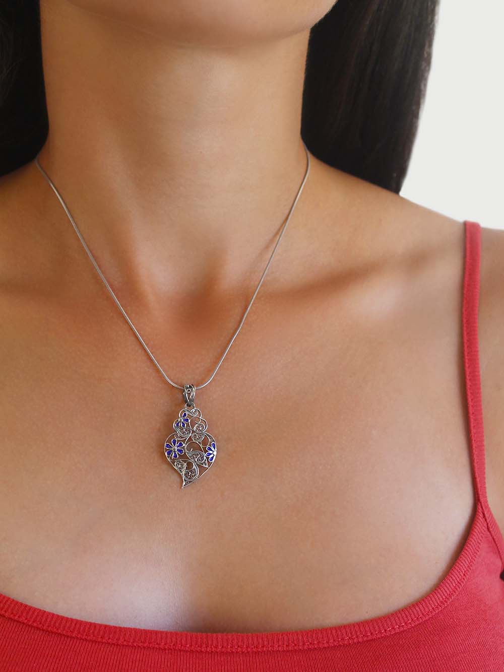 Coração de filigrana em prata lei (8881968785)