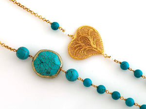colar em filigrana manual com pedras turquesa (17108533265)