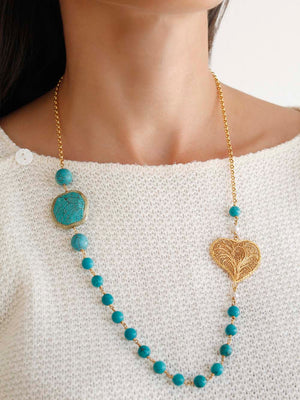 colar em filigrana manual com pedras turquesa (17108533265)